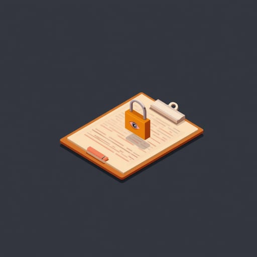 Clipboard with a padlock and an eye icon representing reviewed, governed access to POS context.
